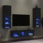 Muebles de TV de pared con LED 5 pzas madera ingeniería negro von , TV-Möbel - Ref: Foro24-3216605, Preis: 177,22 €, Rabatt: %