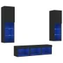 Muebles de TV de pared con LED 5 pzas madera ingeniería negro von , TV-Möbel - Ref: Foro24-3216605, Preis: 177,22 €, Rabatt: %