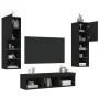 Muebles de TV de pared con LED 5 pzas madera ingeniería negro von , TV-Möbel - Ref: Foro24-3216605, Preis: 177,22 €, Rabatt: %