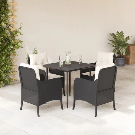 Set de muebles jardín 5 pzas con cojines ratán sintético negro by , Garden sets - Ref: Foro24-3211907, Price: 474,88 €, Disco...