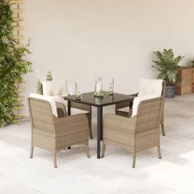 Set comedor de jardín 5 pzas con cojines ratán sintético beige von , Gartensets - Ref: Foro24-3211970, Preis: 511,96 €, Rabat...