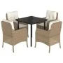 Set comedor de jardín 5 pzas con cojines ratán sintético beige von , Gartensets - Ref: Foro24-3211970, Preis: 523,70 €, Rabat...