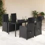 Set de muebles jardín 5 pzas con cojines ratán sintético negro von , Gartensets - Ref: Foro24-3212538, Preis: 652,83 €, Rabat...