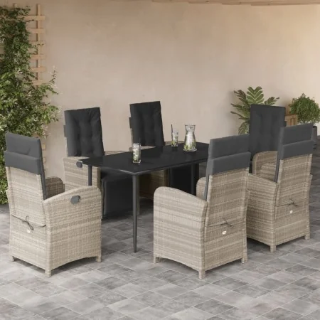 Set comedor jardín 7 pzas y cojines ratán sintético gris claro by , Garden sets - Ref: Foro24-3212602, Price: 998,90 €, Disco...