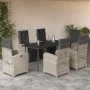 Set comedor jardín 7 pzas y cojines ratán sintético gris claro by , Garden sets - Ref: Foro24-3212602, Price: 998,90 €, Disco...