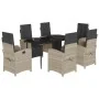 Set comedor jardín 7 pzas y cojines ratán sintético gris claro by , Garden sets - Ref: Foro24-3212602, Price: 998,90 €, Disco...