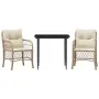 Sillas y mesita de jardín 3 piezas ratán sintético cojín beige by , Garden sets - Ref: Foro24-3212138, Price: 363,74 €, Disco...