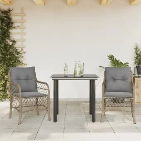 Sillas y mesita de jardín 3 piezas ratán sintético cojín beige by , Garden sets - Ref: Foro24-3212159, Price: 278,61 €, Disco...
