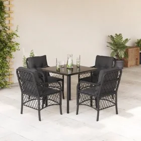 Set de muebles jardín 5 pzas con cojines ratán sintético negro von , Gartensets - Ref: Foro24-3212104, Preis: 464,71 €, Rabat...