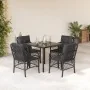 Set de muebles jardín 5 pzas con cojines ratán sintético negro de , Conjuntos de jardín - Ref: Foro24-3212104, Precio: 459,95...