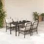 Set comedor de jardín 5 piezas y cojines ratán sintético marrón de , Conjuntos de jardín - Ref: Foro24-3212119, Precio: 501,4...