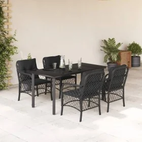 Set de muebles jardín 5 pzas con cojines ratán sintético negro von , Gartensets - Ref: Foro24-3212106, Preis: 524,32 €, Rabat...