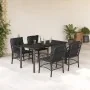 Set de muebles jardín 5 pzas con cojines ratán sintético negro by , Garden sets - Ref: Foro24-3212106, Price: 516,46 €, Disco...