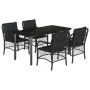 Set de muebles jardín 5 pzas con cojines ratán sintético negro by , Garden sets - Ref: Foro24-3212106, Price: 516,46 €, Disco...