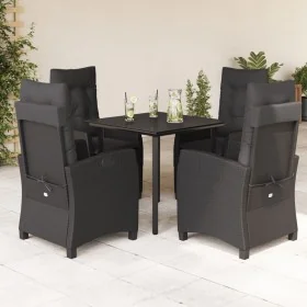 Set de muebles jardín 5 pzas con cojines ratán sintético negro by , Garden sets - Ref: Foro24-3212753, Price: 615,58 €, Disco...