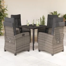 Set comedor de jardín 5 piezas con cojines ratán sintético gris by , Garden sets - Ref: Foro24-3212793, Price: 657,64 €, Disc...