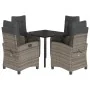 Set comedor de jardín 5 piezas con cojines ratán sintético gris by , Garden sets - Ref: Foro24-3212793, Price: 668,09 €, Disc...