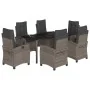 Set comedor jardín 7 pzas y cojines ratán sintético gris by , Garden sets - Ref: Foro24-3212798, Price: 1,00 €, Discount: %