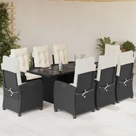 Set de comedor de jardín 9 pzas y cojines ratán sintético negro by , Garden sets - Ref: Foro24-3212682, Price: 1,00 €, Discou...