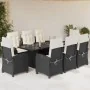 Set de comedor de jardín 9 pzas y cojines ratán sintético negro von , Gartensets - Ref: Foro24-3212682, Preis: 1,00 €, Rabatt: %