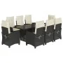 Set de comedor de jardín 9 pzas y cojines ratán sintético negro von , Gartensets - Ref: Foro24-3212682, Preis: 1,00 €, Rabatt: %