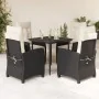 Set de muebles jardín 5 pzas con cojines ratán sintético negro by , Garden sets - Ref: Foro24-3212724, Price: 568,40 €, Disco...