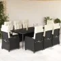 Set de comedor de jardín 9 pzas y cojines ratán sintético negro by , Garden sets - Ref: Foro24-3212730, Price: 1,00 €, Discou...