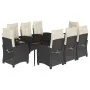Set de comedor de jardín 9 pzas y cojines ratán sintético negro by , Garden sets - Ref: Foro24-3212730, Price: 1,00 €, Discou...