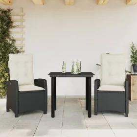 Set comedor de jardín 3 pzas con cojines ratán sintético negro von , Gartensets - Ref: Foro24-3212732, Preis: 330,68 €, Rabat...
