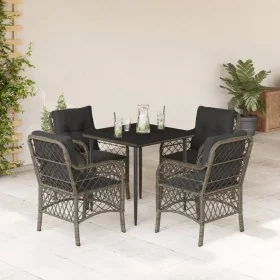 Set comedor de jardín 5 piezas con cojines ratán sintético gris by , Garden sets - Ref: Foro24-3212125, Price: 477,22 €, Disc...
