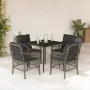 Set comedor de jardín 5 piezas con cojines ratán sintético gris von , Gartensets - Ref: Foro24-3212125, Preis: 481,89 €, Raba...