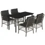 Set comedor de jardín 5 piezas con cojines ratán sintético gris von , Gartensets - Ref: Foro24-3212133, Preis: 504,05 €, Raba...