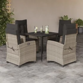 Set comedor de jardín 5 pzas cojines ratán sintético gris claro by , Garden sets - Ref: Foro24-3212843, Price: 633,25 €, Disc...