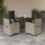Set comedor de jardín 5 pzas cojines ratán sintético gris claro by , Garden sets - Ref: Foro24-3212843, Price: 633,25 €, Disc...