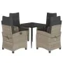 Set comedor de jardín 5 pzas cojines ratán sintético gris claro by , Garden sets - Ref: Foro24-3212843, Price: 633,25 €, Disc...