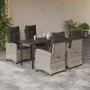 Set comedor de jardín 5 pzas cojines ratán sintético gris claro de , Conjuntos de jardín - Ref: Foro24-3212855, Precio: 650,9...