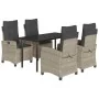 Set comedor de jardín 5 pzas cojines ratán sintético gris claro de , Conjuntos de jardín - Ref: Foro24-3212855, Precio: 650,9...