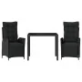 Set comedor de jardín 3 pzas con cojines ratán sintético negro de , Conjuntos de jardín - Ref: Foro24-3213320, Precio: 378,66...