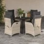 Set comedor de jardín 5 pzas cojines ratán sintético gris claro von , Gartensets - Ref: Foro24-3213470, Preis: 624,12 €, Raba...