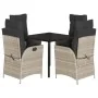 Set comedor de jardín 5 pzas cojines ratán sintético gris claro von , Gartensets - Ref: Foro24-3213470, Preis: 624,12 €, Raba...
