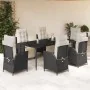 Set de comedor de jardín 7 pzas y cojines ratán sintético negro von , Gartensets - Ref: Foro24-3213383, Preis: 1,00 €, Rabatt: %