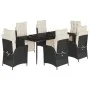 Set de comedor de jardín 7 pzas y cojines ratán sintético negro von , Gartensets - Ref: Foro24-3213383, Preis: 1,00 €, Rabatt: %