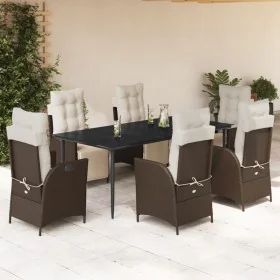 Set comedor de jardín 7 pzas con cojines ratán sintético marrón von , Gartensets - Ref: Foro24-3213411, Preis: 1,00 €, Rabatt: %