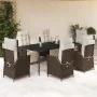 Set comedor de jardín 7 pzas con cojines ratán sintético marrón by , Garden sets - Ref: Foro24-3213411, Price: 1,00 €, Discou...
