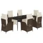 Set comedor de jardín 7 pzas con cojines ratán sintético marrón by , Garden sets - Ref: Foro24-3213411, Price: 1,00 €, Discou...