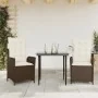 Set comedor de jardín 3 piezas y cojines ratán sintético marrón von , Gartensets - Ref: Foro24-3213194, Preis: 382,55 €, Raba...