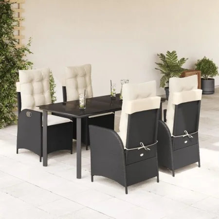 Set de muebles jardín 5 pzas con cojines ratán sintético negro von , Gartensets - Ref: Foro24-3213168, Preis: 633,71 €, Rabat...