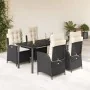 Set de muebles jardín 5 pzas con cojines ratán sintético negro von , Gartensets - Ref: Foro24-3213168, Preis: 633,71 €, Rabat...