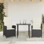 Set comedor de jardín 3 pzas con cojines ratán sintético negro by , Garden sets - Ref: Foro24-3213154, Price: 354,03 €, Disco...