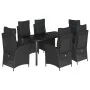Set de comedor de jardín 7 pzas y cojines ratán sintético negro de , Conjuntos de jardín - Ref: Foro24-3213189, Precio: 868,6...